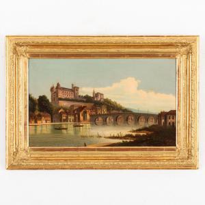 JANKOWSKI Johann Wilhelm 1825-1870,Paesaggio fluviale con castello,Wannenes Art Auctions 2023-12-11