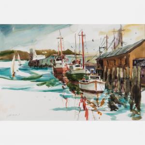 JANKOWSKI ZYGMUND 1929-2005,Harbor Scene with Boats,Gray's Auctioneers US 2019-01-16
