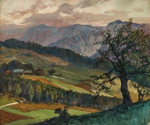 JANNY Georg 1864-1946,A view of Rax mountain,Palais Dorotheum AT 2024-03-28