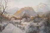JANNY Georg 1864-1946,View from hilltop toSalzburg in winter.,Nagel DE 2011-06-08