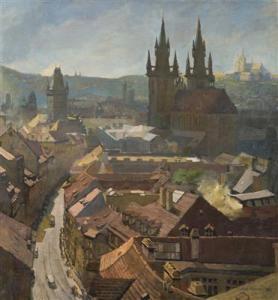 JANO PRAGUE Šrámek 1886-1957,A View of Prague,Palais Dorotheum AT 2016-12-03