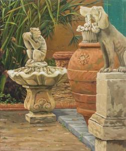 JANS Candace 1952,Study for Courtyard w/ Statue,1984,Hindman US 2017-10-30