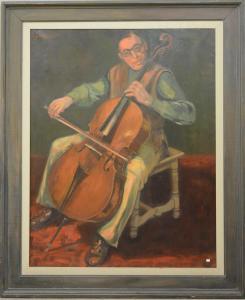 JANSEGERS Maurice 1903,Portrait d'un violoncelliste,Rops BE 2018-07-09