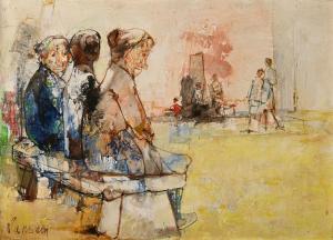 JANSEM Jean 1920-2013,Trois femmes sur un banc,1965,De Maigret FR 2024-04-05