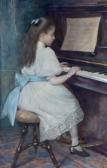JANSEN Fritz 1856-1928,A young girl playing piano,Venduehuis NL 2019-11-14