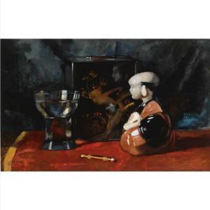 JANSEN GROTHE SOPHIE JACOBA WILHELMINA 1852-1926,A STILL LIFE OF A CHINESE DOLL, A CAN AN,Sotheby's 2011-03-14
