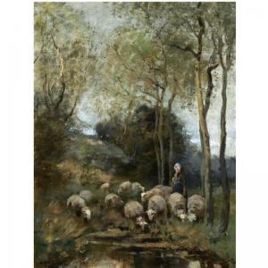 JANSEN Willem George Fred 1871-1949,A SHEPERDESS WITH HER FLOCK IN THE DUNES,Sotheby's GB 2009-04-22