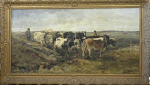 JANSEN Willem George Fred 1871-1949,Farmers with ox team,Twents Veilinghuis NL 2024-01-11