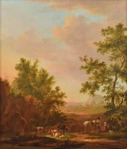 JANSON Johannes, Jacobus 1729-1784,Rural landscape with figures,1777,Peter Wilson GB 2024-04-11