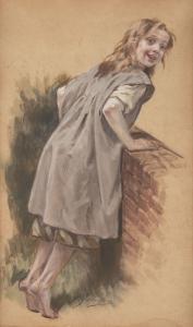 JANSSEN Gerhard 1863-1931,Girl at the stone hedge,Hargesheimer Kunstauktionen DE 2022-09-07