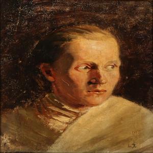 JANSSEN Luplau 1869-1927,A woman in a white shawl,Bruun Rasmussen DK 2016-09-12