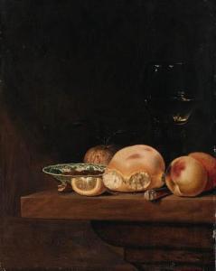 JANSSENS Pieter Elinga,A Bread Roll, Peaches, an Orange, a Lemon Segment,,Christie's 1998-04-24