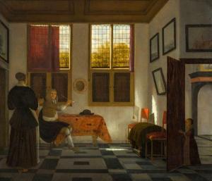 JANSSENS Pieter Elinga 1623-1682,Interieur mit einer Dame und einem Herrn ,Galerie Widmer Auktionen 2020-06-24