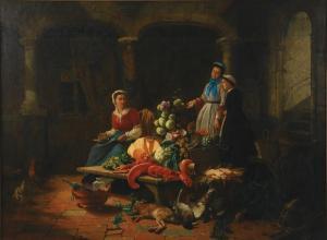 JANSSENS Victor Emile 1807-1845,THE CHARITY STALL,Charlton Hall US 2013-06-21