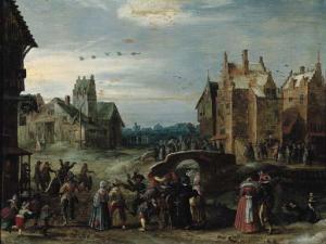 JANSZ. Govert 1578-1620,A carnival procession in a village street on Shrov,Christie's GB 2000-11-06