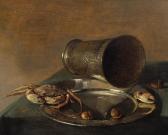 JANSZ jan,Still life with a silver cup and crab,1634,Galerie Koller CH 2021-10-01