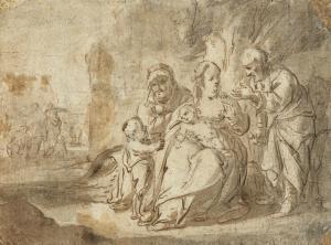 JANSZ. Pieter 1602-1672,The Holy Family with Saint Elizabeth and the Infan,Christie's GB 2018-12-04