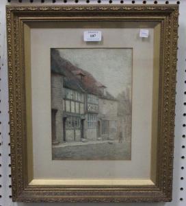 JAQUET Cecilia,Street Scene with a Man and his Dog,Tooveys Auction GB 2014-10-10