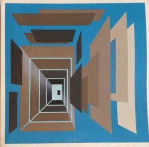 JARDEL Bernard 1932-1984,Composition sur fond bleu,Rossini FR 2022-09-09