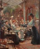 JARDON L.E 1800-1900,Femme à l\’heure du thé dans le Salon anglo-chinois,1904,Ader FR 2023-10-27
