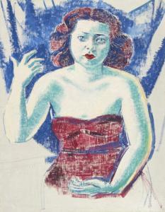 JARITZ Jozsa 1893-1986,Blue girl,Pinter HU 2024-01-28