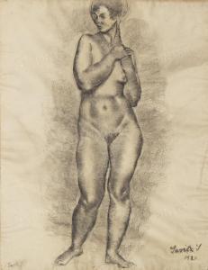 JARITZ Jozsa 1893-1986,Standing Nude,1921,Pinter HU 2024-01-28