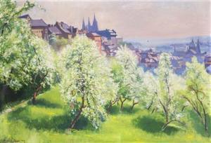 JAROMIR Seidl 1893-1968,A View of Prague from Strahov Monastery,1942,Palais Dorotheum AT 2018-05-26