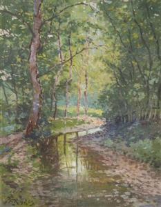 JAROS Petr 1859-1929,Brook in the Forest,Palais Dorotheum AT 2018-09-22