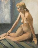 Jaroslav Šindelář 1950,Nude Girl Sitting,Palais Dorotheum AT 2017-09-23