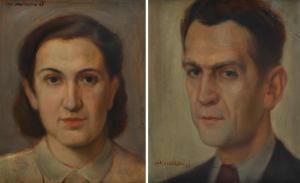 JAROSLAV Dvoracek 1908-1980,Coppia di ritratti,1943,Galleria Pananti Casa d'Aste IT 2023-11-07