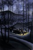 JASCHIK Almos 1885-1950,Scene in the Bleak Forest by Moonlight,Kieselbach HU 1998-06-12
