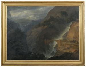 JASCHKE Franz 1775-1842,GERMAN CROSSING THE WATERFALL AT THE SIMPLOM PASS,,Sotheby's GB 2019-01-17