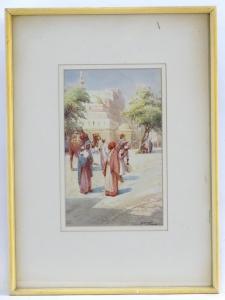JAUBERT Henri Aug,A street scene in Cairo, Egypt, with figures by a ,Claydon Auctioneers 2021-04-08