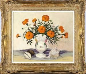 JAUMOTTE Gaston 1926,Nature morte aux Fleurs et aux Coquillages,Galerie Moderne BE 2016-04-19
