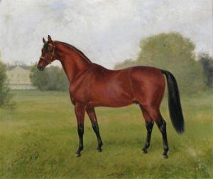 Jay J.A.B 1878-1880,Portrait of a chestnut horse in a landscape,1887,Woolley & Wallis GB 2010-03-24