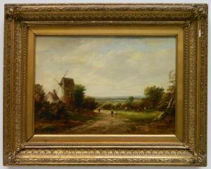 JAYNE MARY 1800-1800,Figures in a Landscape with Windmill,Rachel Davis US 2019-10-19