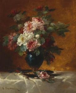 JEANNIN Georges 1841-1925,Bouquet of flowers with roses,Palais Dorotheum AT 2016-10-20