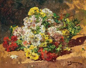 JEANNIN Georges 1841-1925,Summer Floral Still Life,Palais Dorotheum AT 2023-12-12