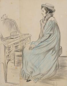 JEANNIOT Pierre Georges 1848-1934,Femme dans un intérieur,Delorme-Collin-Bocage FR 2024-02-01