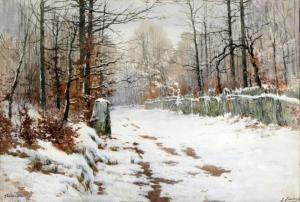 JEANNOT Joseph Clément M 1855,Fontainebleau sous la neige,Deburaux & Associ FR 2014-12-14