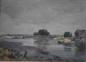 JEFFCOCK Charles A. Castleton 1872,East Anglian coastal view,1909,Andrew Smith and Son GB 2018-09-18