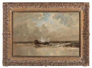 JEFFERSON Joseph 1829-1905,Crashing Surf with Shipwreck,Neal Auction Company US 2021-04-17
