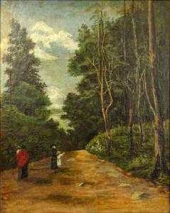 Jefferson Miles 1886-1957,Figures on a Wooded Lane,20th Century,Kodner Galleries US 2017-09-20