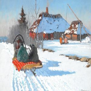 JEGOROV Andrei 1878-1954,Russian winter landscape,Bruun Rasmussen DK 2014-11-25