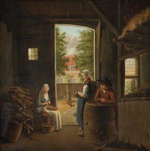 JELGERHUIS Johannes Rienksz 1770-1836,Figures in a stable interior,Venduehuis NL 2023-11-15