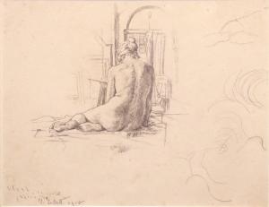 JELLETT Mainie Harriet 1897-1944,STUDIO INTERIOR WITH SEATED NUDE (FACIN,1918,De Veres Art Auctions 2024-03-26