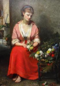 JENKINS Blanche,A girl in an interior arranging flowers,Bellmans Fine Art Auctioneers 2018-05-12