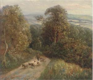 JENKINS Reginald 1900,A drover and his flock on a country road,Christie's GB 2006-03-08
