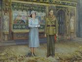 JENNINGS Alix,King George VI and Queen Elizabeth visiting a bomb,1942,Burstow and Hewett 2018-03-22