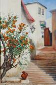 JENNINGS Alix,Mediterranean Street Scene with Orange Tree,Crow's Auction Gallery 2021-06-09